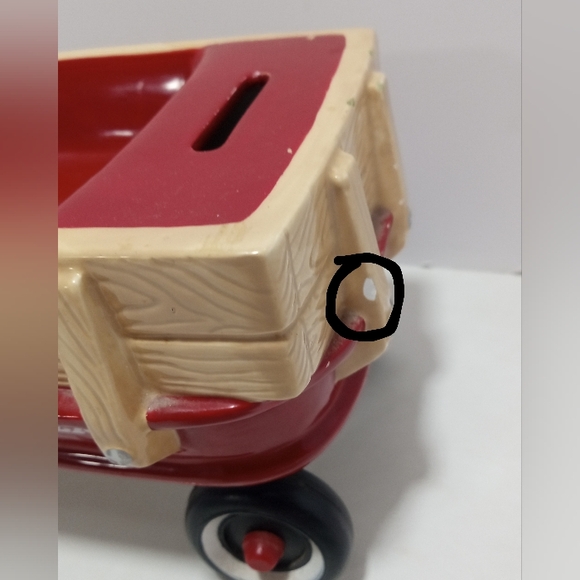 Radio Flyer Red Wagon Coin Bank #791172 Vintage Enesco 2000 Nursery Decor - Picture 10 of 10